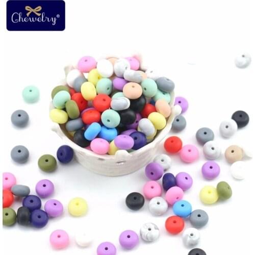 50PC 40mm Baby Silicone Abacus Bead Food Grade Teething Beads DIY Necklace Pacifier Chain Crafts Teether Loose Bead Babys Goods