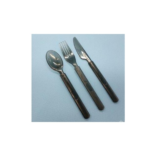 Black Long Handle Plastic Spoon Disposable Knife And Fork
