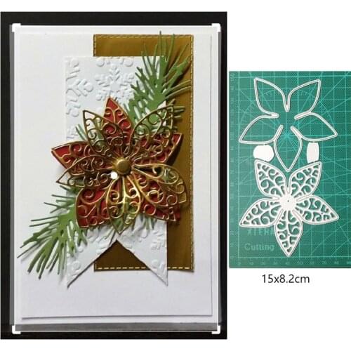 Christmas Flower Petal Metal Cutting Dies Embossing Die Cuts Scrapbooking Stencils Dies For DIY Cards Making Handmade Craft dies