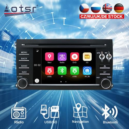 For Porsche Cayenne Wince 6.0 CD DVD Player Single DIN 7 Inch GPS Navigation Player BT in-Dash Radio Steering Wheel Control