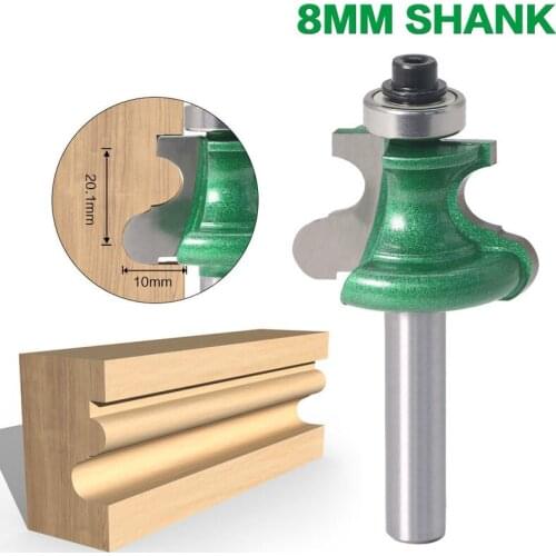 1PC 8mm Shank Bead Molding Router Bit Flute & Beading Line Woodworking Tenon Milling Cutter for Wood Tool