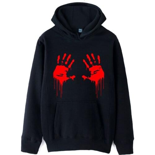 Walking Dead Zombie Bloody Hand Girls Woman Hoodie Couple Clothes Autumn Winter Fleece ZIIART