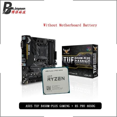 AMD Ryzen 5 4650G R5 4650G CPU + ASUS TUF B450M PRO GAMING Motherboard Suit Socket AM4 All new but without cooler