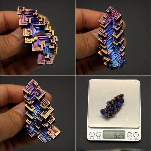 New Chemistry 52g Bismuth Metal Crystal Chemical Element Collection Ore Specimen Original Stone Creative Gift Jewelry Ornament