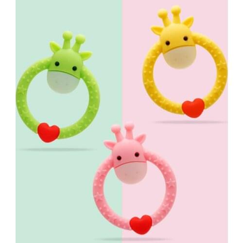 Circular fawn toothbrush baby cartoon silicone rubber baby teeth clean grinding maternal child supplies bullet glue tooth brush