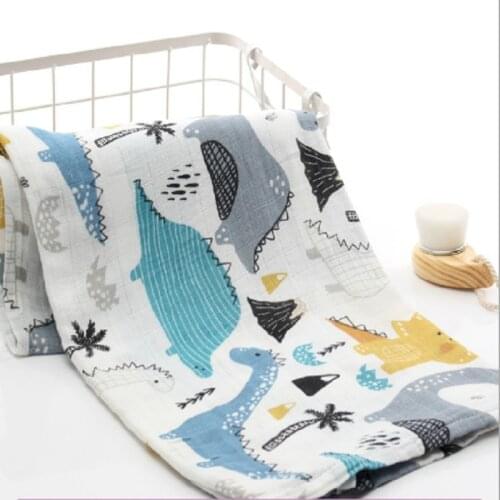 Muslin Blankets Baby Newborn Swaddle Pure Cotton Toddler Baby Bath Towel Bath Towel Blanket MultiFunctions Baby Wrap 120*110cm