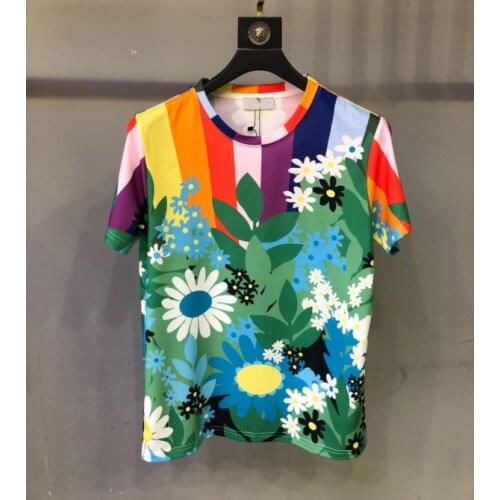 2021 Floral Printed Men T Shirts Summer Streetwear Colorful Beach Style Short Sleeve O Neck Casual Clothes Mens Slim T-shirt