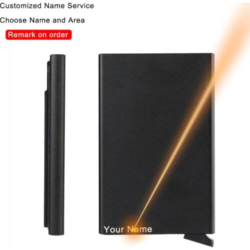Rfid Metal Card Holder Men Wallets Laser Customized Original Gift Custom Mini Slim Thin Wallet Personalized Gifts For men 2021