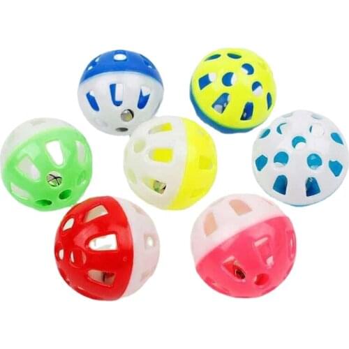 Cat Toy Ball with Bell Ring Playing Chew Rattle Scratch Plastic Ball for Cats Interactive Training Toys Pet Cat Supply