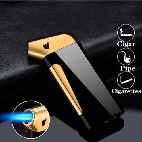 New Creative Multifunctional Cigar Pipe Lighter. Metal Ultra-fine Butane Gas Blows Torch To Spray Fire. Smoking Tools