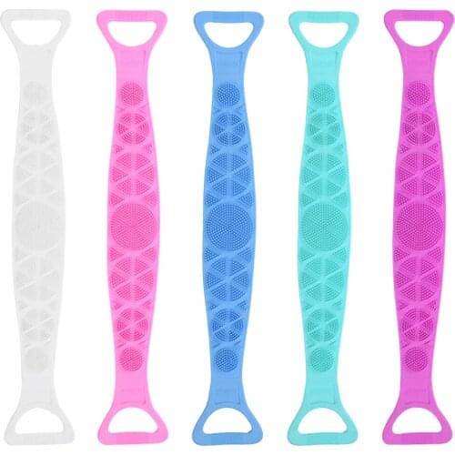New Magic Silicone Brushes Bath Towels Body Brush Bath Belt Exfoliating Back Brush Belt Wash Skin Household Clean Shower Brushes