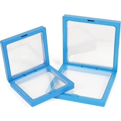 New plastic blue earring jewelry display storage box women pendent ring bracelet showcase jewellery organizer portable 3 colors