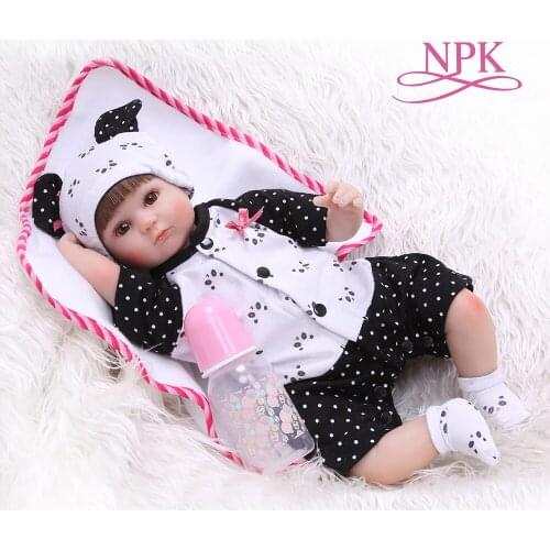 NPK 40CM soft body real touch silicone bebe doll reborn realistic flexible newborn baby sweet girl baby Birthday Gift