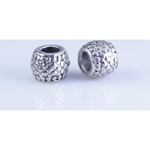 Wholesale 40pcs silver plated round beads Big Hole Beads Fit style European Bracelet hole 4.5mm