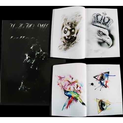 Latest Original Tattoo Manuscript A4 Size 50 Pages Sketch Manuscript Tattoo Book Eyes Feather Death Buddha Skull