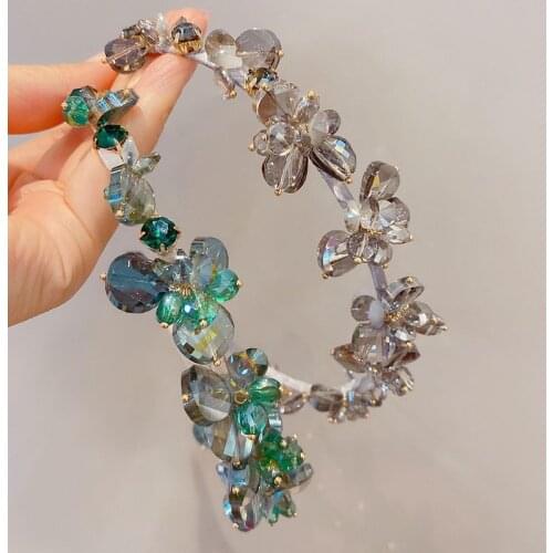 Vintage Baroque Hairbands Metal Lace Big Diamond Headband For Women Luxury Hair Accessories Hair Bands For Women Head Wrap