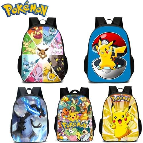 Pokemon Backpacks Kids Schoolbag Cartoon Anime Pikachu Children Backpack 3D Printed School Bag for Teenager Boys Girls