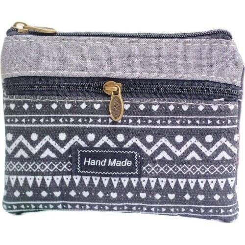 Cotton striped printing women‘s coin purse children organizer wallet money bag mini card pouch bolsa carteira feminina for girls