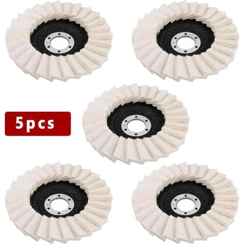 Wool Buffing Felt Disc 125mm 5inch For Polishing Angle Grinder Buffing Wheel Metal For Angle Grinder Polishing Discs 1pc 5pcs