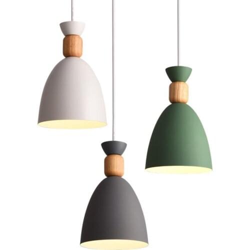 Modern Small Pendant Lights Aluminum Marca Dragon E27 Hanging Lamp Bedside Dining Room Decor Gray White Green Furniture