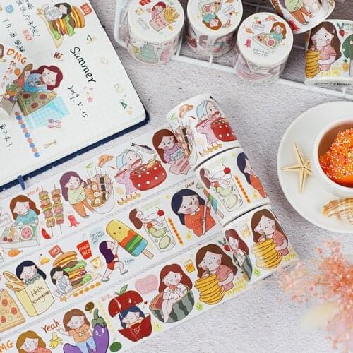 Special Ink 50mm*5m Lovely color food snack barbecue french fries fruits Deco Washi Tape DIY Planner Scrapbooking Masking Tape