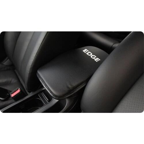 Carbon Fiber Texture Pu Leather Car Center Console Arm Rest Seat Box Pad Vehicle Protective Car Styling For Ford Edge