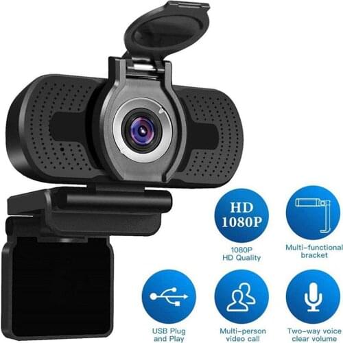 USB Web Camera with Microphone HD Webcam Cover 1080P for PC YouTube Video Computer Camera Web Cam for Twitch Steam Streaming