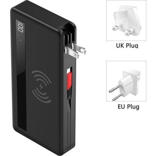 20000mAh Power Bank Fast Wireless Charger Powerbank Built in Cable Portable Charger for Samsung S20 iPhone 12 X Xiaomi Poverbank