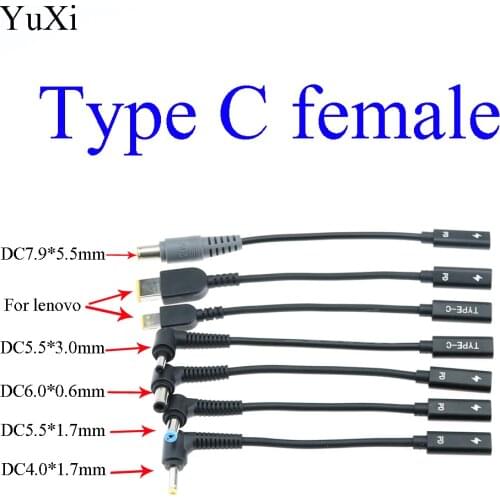 USB 3.1 Type C USB C Laptop Charger Power Adapter Converter USB Type C Female to 4.0*1.35 5.5*2.5 4.5*3.0 4.0*1.7mm Dc Plug Jack