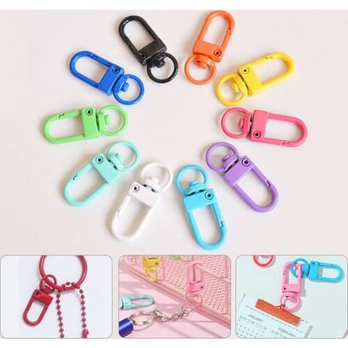 5PCS DIY Lobster Clasp Clips Colorful Metal Keychain Ring Bag Car Key Chains Hardware Jewelry Necklace Bracelet Key Hooks