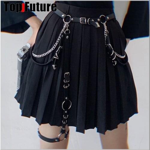 Love Heart Girl Hiphop Chain Belt Women Sweet Adjustable Disco Dancing Belt Punk Style JK UNIFORM SKIRT BELT WAIST CHAIN