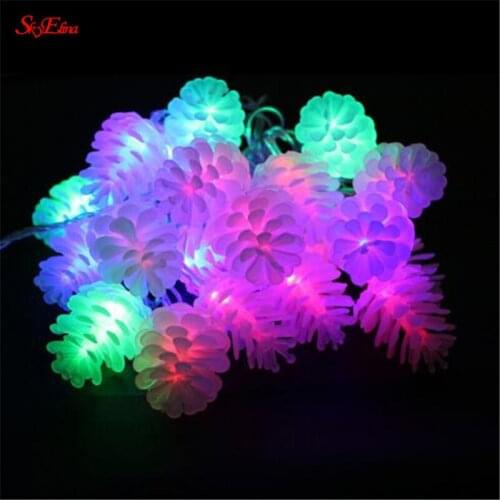 1.5/3/6M Leds String lights Warm white Pine Cone Christmas tree holiday decoration lighting indoor outdoor Fairy Lights 5Z