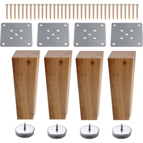 4pcs 15cm Height Solid Wooden Right Angle Trapezoid Furniture Legs Sofa Bench Closet Cabinet Feet Couch Dresser Armchair foot
