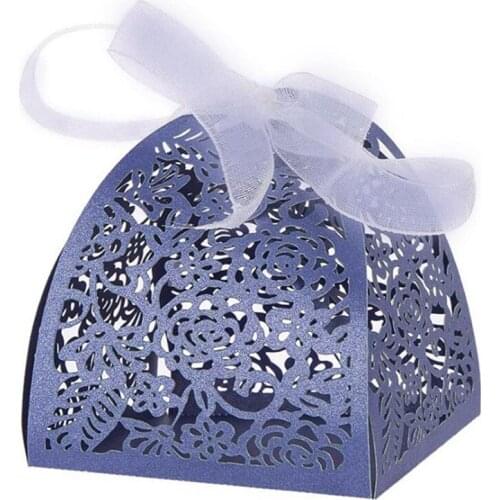 50Pcs/Set Laser Hollow-out Flower Wedding Storage Boxes Multi-function Christmas Birthday Party Decoration Chocolate Candy Box