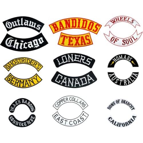 OUTLAWS LONERS GHOSTRIDERS INDIAN BANDIDOS NOMAD motorcycle rocker BACKING Embroidered punk biker Patches