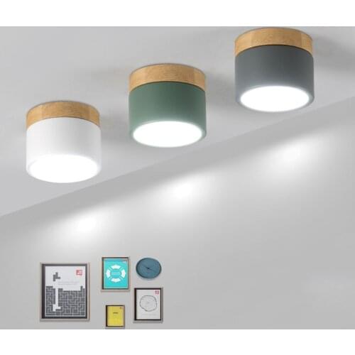 BEIAIDI Macaron LED Downlight Wooden LED Background Ceiling Lamp Living Room Bedroom Aisle Foyer Exhibition Ceiling Spotlight