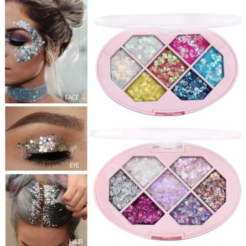 Glitter eyeshadow Hair Body Face Glitter Mermaid Flake Art Flash Heart Loose Sequins Cream Festival Glitter Decoration Party