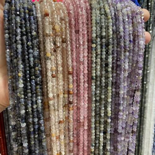 3x4mm new arrival facet natural stone beads spacer beads small beads making jewelry necklace and bracelet