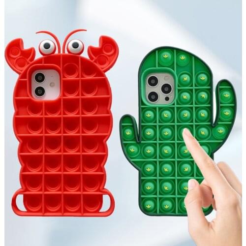 New Phone Case Fidget Toys for IPhone 12 11 Pro XR XS Max Reliver Stress Antistress Phone Case Cover Kawaii Figets Toys Gift