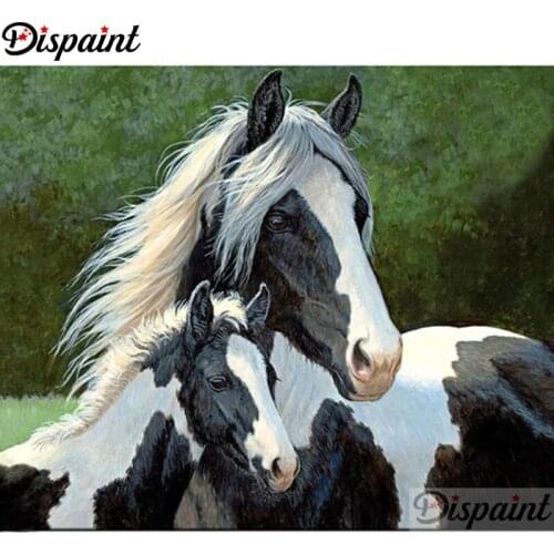 Dispaint Full Square/Round Drill 5D DIY Diamond Painting "Animal horse scenery" Embroidery Cross Stitch Home Decor Gift A20798