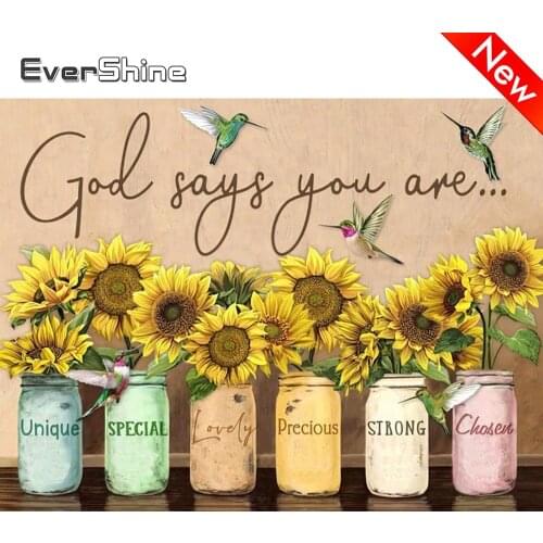Evershine 5D DIY Diamond Embroidery Sunflower Diamond Painting Kit New Arrival Cross Stitch Flower Mosaic Sale Home Decoration