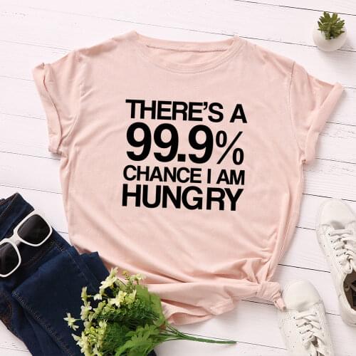 Women Funny Quotes Hungry Graphic Tees Female Oversized T Shirts Clothes Short Sleeve 100% Cotton Funny Tee Tops Plus Size Shirt