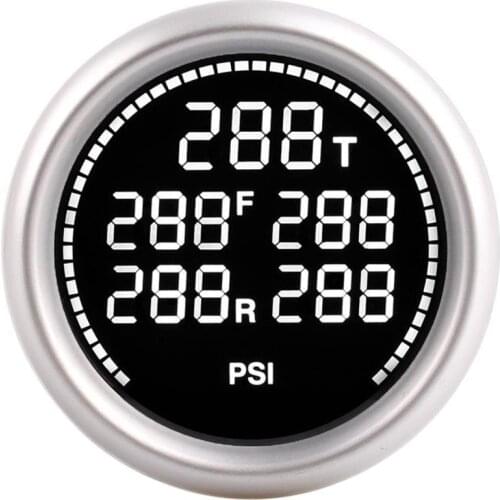 7 Color Bar PSI Air Suspension Pressure Gauge Air Ride Gauge + 5pcs 1/8NPT Electrical Sensors 2Inch 52mm kit turbo boost gauge
