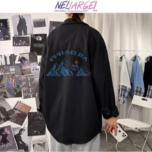 NELLARGEL Women Mountain Y2k Kawaii Harajuku Shirts 2021 Female Korean Fashion Streetwear Vintage Shirts Girl Causal Kpop Shirts