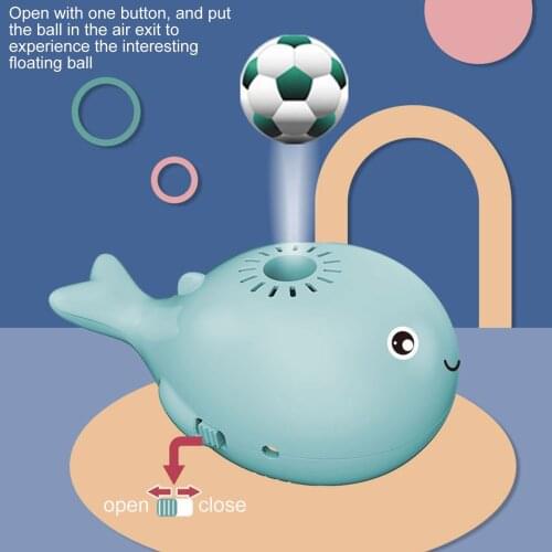 Cute Interesting For 3+ Baby 360-Degree Round Contain Glitch Little Whale Floating Ball USB Charging Whale Bladeless Fan Toy