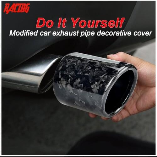 Modified do-it-yourself car exhaust pipe DIY forged carbon fiber crimping style shell tail throat decorative cover