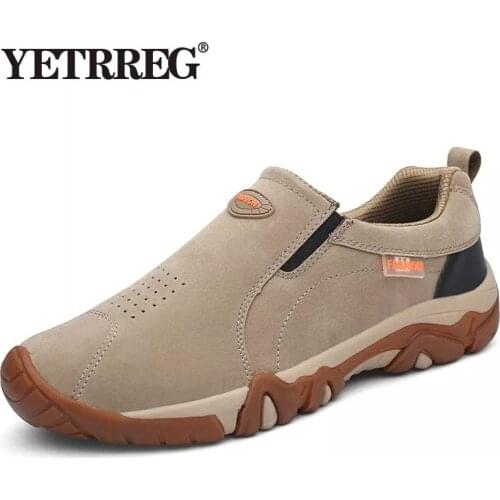 2020New High Quality Brand Men Shoes Genuine Leather Loafers Breathable Spring Autumn Casual Shoes Outdoor Non Slip Men Sneakers