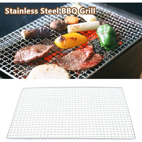 Stainless Steel BBQ Grill Grate Grid Wire Mesh Outdoor Picnic Party Barbecue Rack Cooking Bakery Kitchen Gadgets Net