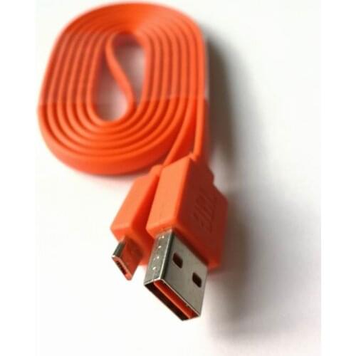 Orange USB Power Charger Cable Cord Noodle Line Charging Cable for JBL Charge 3+ Flip3 Flip2 Bluetooth Speaker