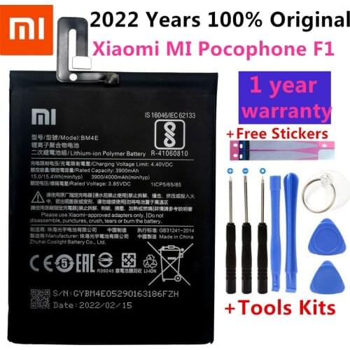 Original Replacement Battery BM4E For Xiaomi MI Pocophone F1 battery Authentic Phone Battery 4000mAh+Tool Kits+Stickers